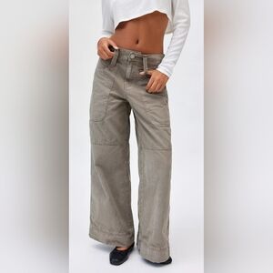 BDG | URBAN OUTFITTERS Montana Canvas Wide Leg Distressed Utility Casual Pant 16
